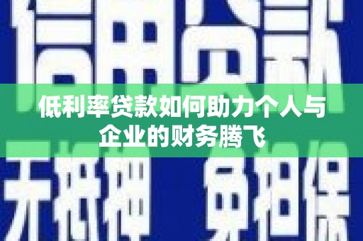 泰宁低利率贷款如何助力个人与企业的财务腾飞